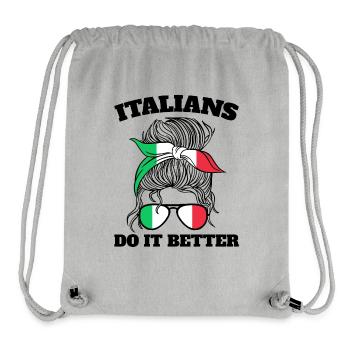 Italienerin Italien Lustiger Spruch Geschenkidee - Stanley/Stella recycelter Gym Bag - Grau meliert - Vorne