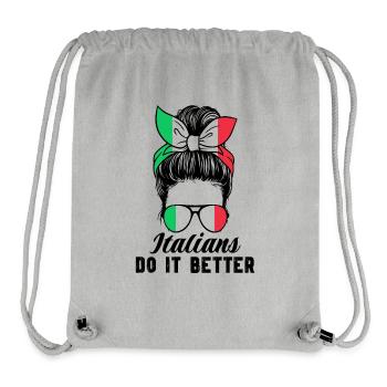 Italienerin Italien Lustiger Spruch Geschenkidee - Stanley/Stella recycelter Gym Bag - Grau meliert - Vorne