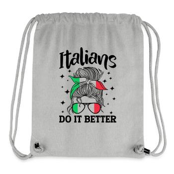Italienerin Italien Lustiger Spruch Geschenkidee - Stanley/Stella recycelter Gym Bag - Grau meliert - Vorne