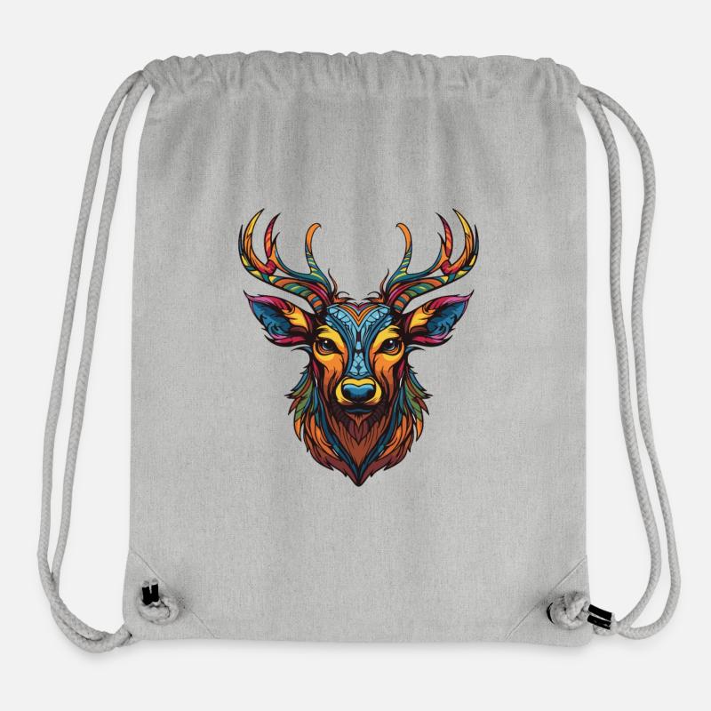 Deer Portrait - Stanley/Stella Recycled Gym Bag - heather grey