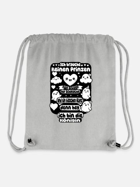 Ich brauche keinen Prinzen – Schoko & Glanz Design - Stanley/Stella recycelter Gym Bag - Grau meliert