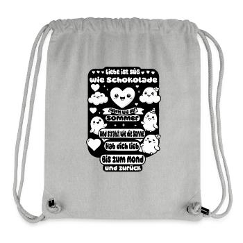 Love Is Sweet As Chocolate – Heartfelt Design - Stanley/Stella Recycled Gym Bag - heather grey - Front