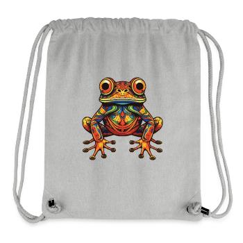 Portrait de grenouille - Sac à cordon recyclé Stanley/Stella - gris chiné - Devant