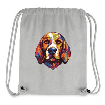 Beagle Dog Portrait - Stanley/Stella Recycled Gym Bag - heather grey - Front