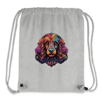 Caniche chien portrait - Sac à cordon recyclé Stanley/Stella - gris chiné - Devant