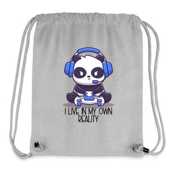 I Live In My Own Reality – Gaming Panda - Stanley/Stella Recycled Gym Bag - heather grey - Front