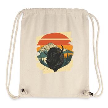 Bison Retro - Stanley/Stella recycelter Gym Bag - Naturweiß - Vorne
