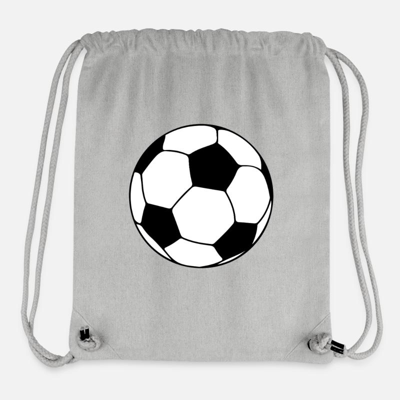 Conception classique du ballon de football - Sac à cordon recyclé Stanley/Stella - gris chiné