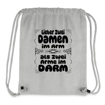 Zwei Damen im Arm Humor Lustig Spruch Mann Party - Stanley/Stella recycelter Gym Bag - Grau meliert - Vorne