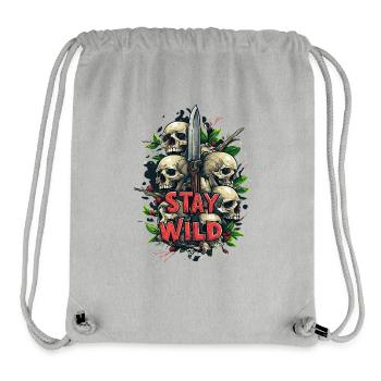 Stay Wild Knife Messer Lebensmotto - Stanley/Stella recycelter Gym Bag - Grau meliert - Vorne