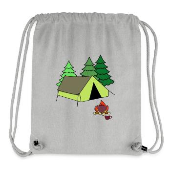 Feuer Lagerfeuer Zelt Camp campen zelten - Stanley/Stella recycelter Gym Bag - Grau meliert - Vorne