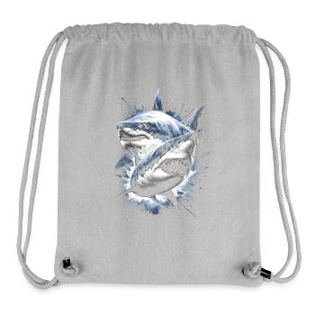 Cooles Hai-Porträt im realistischen Stil - Stanley/Stella recycelter Gym Bag - Grau meliert - Vorne