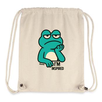 Gelangweilter Frosch: „Bin total inspiriert“ - Stanley/Stella recycelter Gym Bag - Naturweiß - Vorne