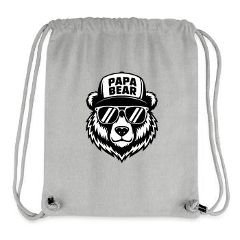Papa Vatertag Bär Geschenk Familie Eltern - Stanley/Stella recycelter Gym Bag - Grau meliert - Vorne