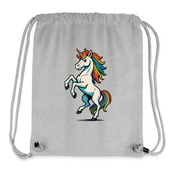 Licorne – La créature magique de la fantaisie - Sac à cordon recyclé Stanley/Stella - gris chiné - Devant