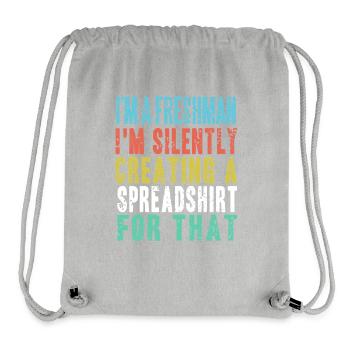 Freshman Nerd Humor Spreadsheet Vibes - Stanley/Stella Recycled Gym Bag - heather grey - Front