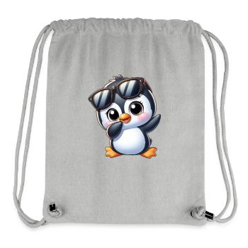 Cooler Pinguin Dabbing Gamer Cartoon Kids Sommer - Stanley/Stella recycelter Gym Bag - Grau meliert - Vorne