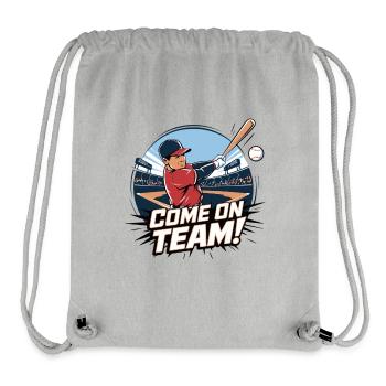 Conception inspirante de joueur de baseball - Sac à cordon recyclé Stanley/Stella - gris chiné - Devant