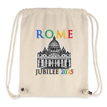 Rome 2025 Jubilé et Vatican Saint-Pierre v6 - Sac à cordon recyclé Stanley/Stella - blanc naturel - Devant