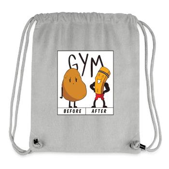 Humorous Potato and Pencil Gym Illustration - Stanley/Stella Recycled Gym Bag - heather grey - Front