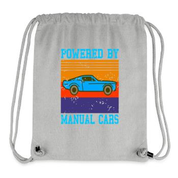 Powered by Manual Cars Retro Driving Style - Stanley/Stella Recycled Gym Bag - heather grey - Front