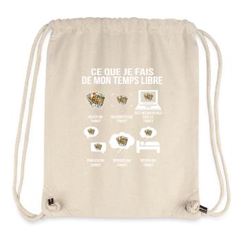 Ce que je fais de mon temps libre Passion Tarot - Sac à cordon recyclé Stanley/Stella - blanc naturel - Devant