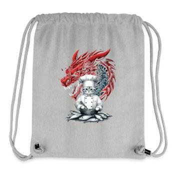 Asien Katze Koch  - Stanley/Stella recycelter Gym Bag - Grau meliert - Vorne
