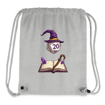 Schwebender W20 mit Zauberhut – Fantasy Dice - Stanley/Stella recycelter Gym Bag - Grau meliert - Vorne