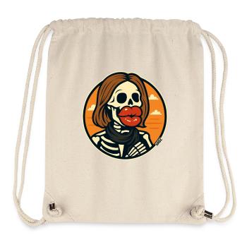 Skeleton with red lips - Stanley/Stella Recycled Gym Bag - natural - Front
