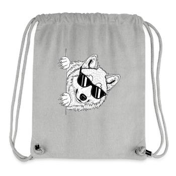 Sonnenbrillen-Wolf am Rand - Stanley/Stella recycelter Gym Bag - Grau meliert - Vorne
