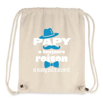 Grandpa, Grandpa is always right if Grandma agrees - Stanley/Stella Recycled Gym Bag - natural - Front