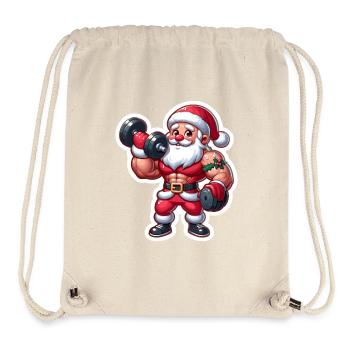 Muskel Santa Krafttraining - Stanley/Stella recycelter Gym Bag - Naturweiß - Vorne