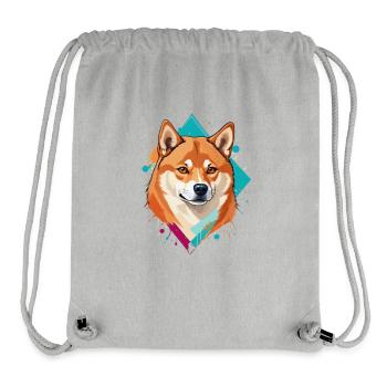 Shiba Inu Geometrische Farbflächen - Stanley/Stella recycelter Gym Bag - Grau meliert - Vorne