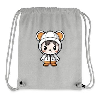 Mouse Winter Animal Baby Comic - Stanley/Stella Recycled Gym Bag - heather grey - Front