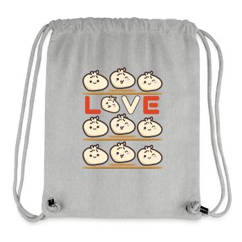 Dumpling Love Muster  - Stanley/Stella recycelter Gym Bag - Grau meliert - Vorne