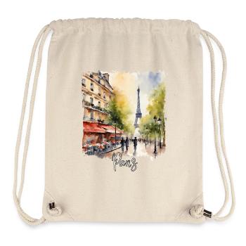 Paris Watercolor, I Love Paris - Stanley/Stella Recycled Gym Bag - natural - Front