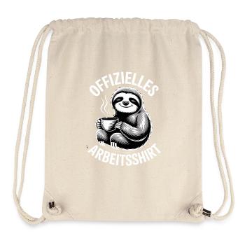 Chemise de travail officielle motif de paresseux drôle - Sac à cordon recyclé Stanley/Stella - blanc naturel - Devant