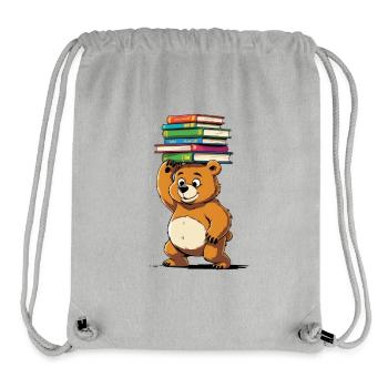 Learning bear with stacks of books - Stanley/Stella Recycled Gym Bag - heather grey - Front