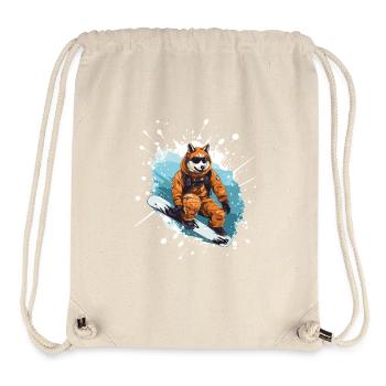 Akita Dog Snowboard - Stanley/Stella Recycled Gym Bag - natural - Front