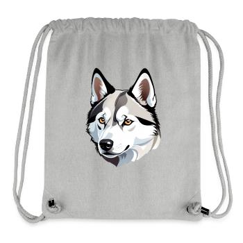 Wolf Head Head Illustration - Stanley/Stella Recycled Gym Bag - heather grey - Front