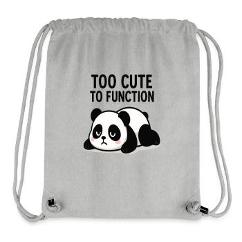 Panda Too Cute To Function - Stanley/Stella Recycled Gym Bag - heather grey - Front