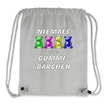 NIEMALS OHNE GUMMIBÄRCHEN - Stanley/Stella recycelter Gym Bag - Grau meliert - Vorne