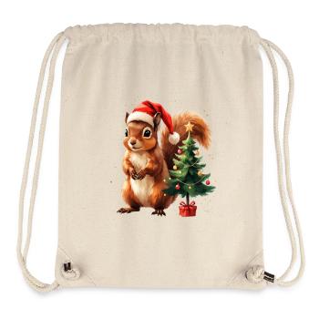 Weihnachtliches Eichhörnchen-Charme - Stanley/Stella recycelter Gym Bag - Naturweiß - Vorne