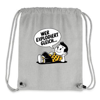 WER EXPLODIERT GLEICH - Stanley/Stella recycelter Gym Bag - Grau meliert - Vorne