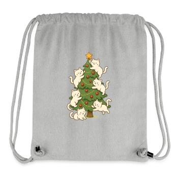 Katze Weihnachtsbaum Laune, Kätzchen - Stanley/Stella recycelter Gym Bag - Grau meliert - Vorne