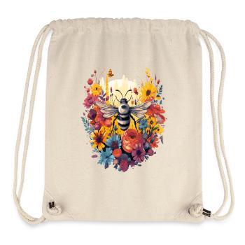 Biene im Blumenkranz - Stanley/Stella recycelter Gym Bag - Naturweiß - Vorne