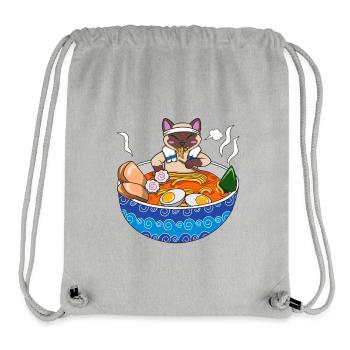 Kawaii Siamese Cat Ramen Japanese Noodle Foodie Gi - Stanley/Stella Recycled Gym Bag - heather grey - Front