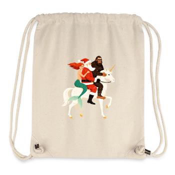 Weihnachtshelden auf Einhorn - Stanley/Stella recycelter Gym Bag - Naturweiß - Vorne