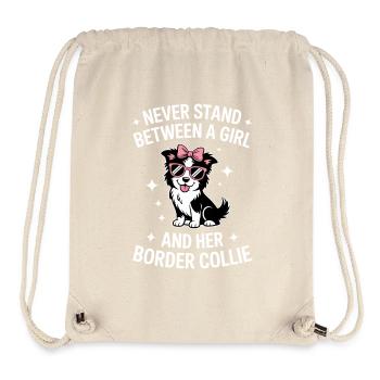 Expression des Border Collie : plaisanterie, cadeau Border Collie - Sac à cordon recyclé Stanley/Stella - blanc naturel - Devant