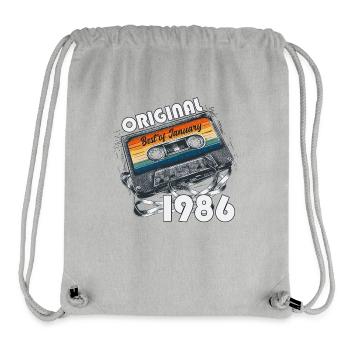 Cassette du 40e anniversaire janvier 1986 - Sac à cordon recyclé Stanley/Stella - gris chiné - Devant